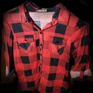 Red and Black Plaid Men's Shirt